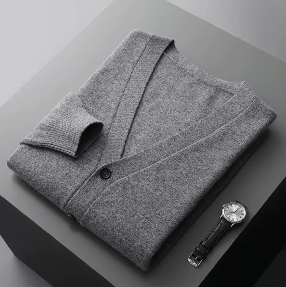 Alberico - Men's Casual V-Neck Wool Cardigan