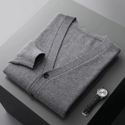 Alberico - Men's Casual V-Neck Wool Cardigan