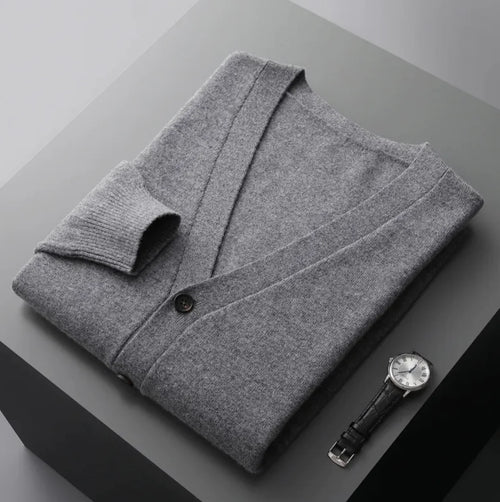 Alberico - Men's Casual V-Neck Wool Cardigan