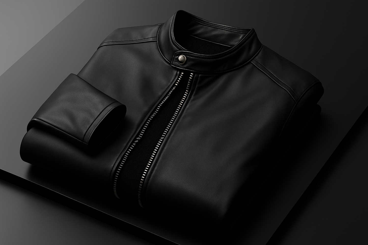 Alberto - Men's Winter Leather Jacket with Zippered Cuffs