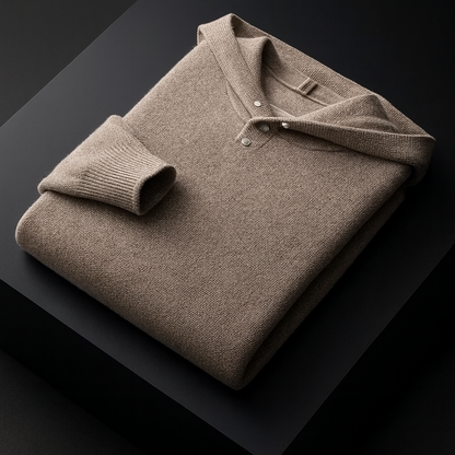 Piero - Merino Wool Men's Hoodie Camel