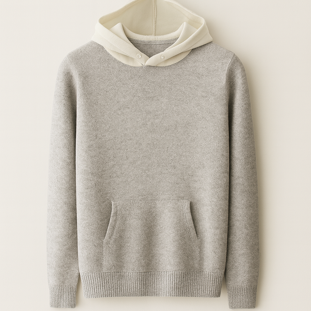 Piero - Merino Wool Men's Hoodie Stone