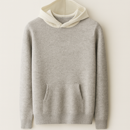 Piero - Merino Wool Men's Hoodie Stone