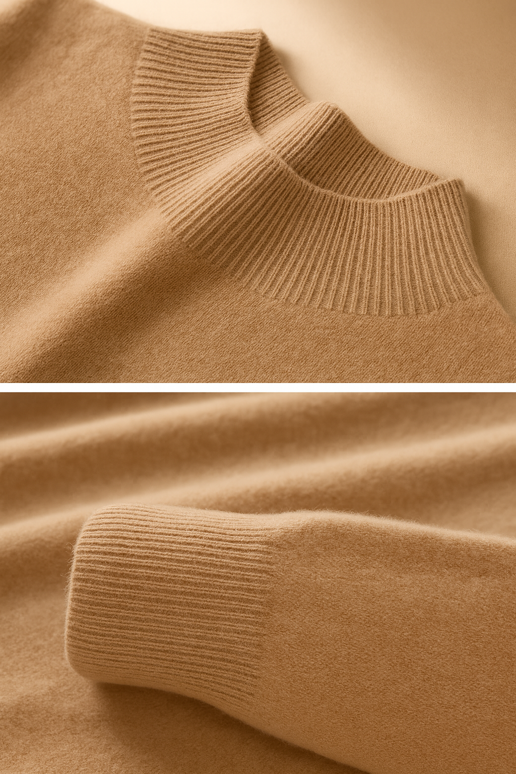 Pietro - Men's Casual Half Turtleneck Cashmere Sweater Khaki