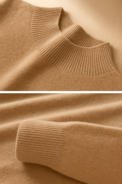 Pietro - Men's Casual Half Turtleneck Cashmere Sweater Khaki