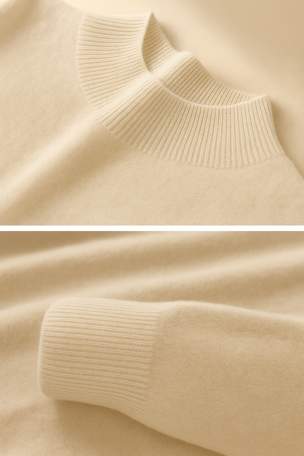 Pietro - Men's Casual Half Turtleneck Cashmere Sweater Beige