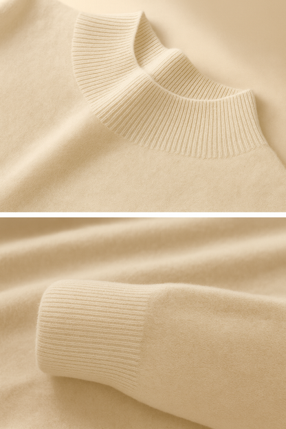 Pietro - Men's Casual Half Turtleneck Cashmere Sweater Beige