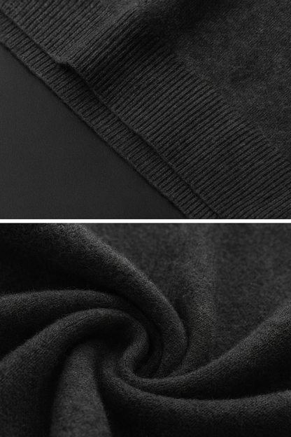 Pietro - Men's Casual Half Turtleneck Cashmere Sweater Dark Grey