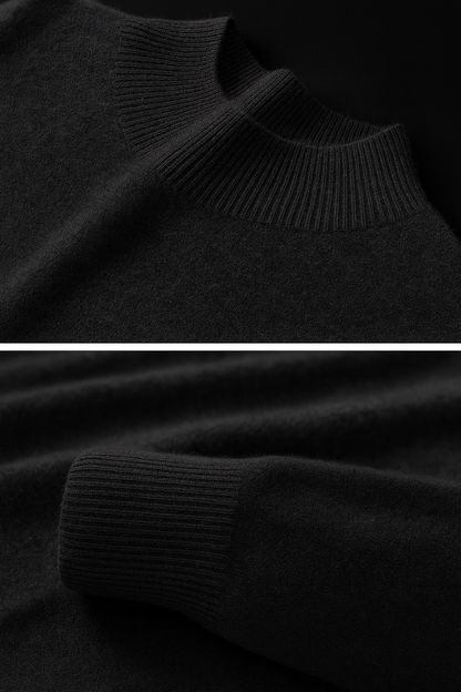 Pietro - Men's Casual Half Turtleneck Cashmere Sweater Dark Grey