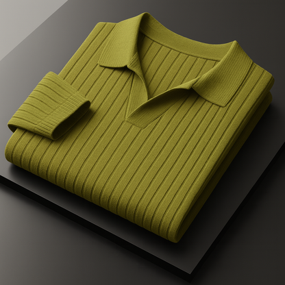 Luca - Men's Slim Fit Striped Polo Short Sleeve Knit