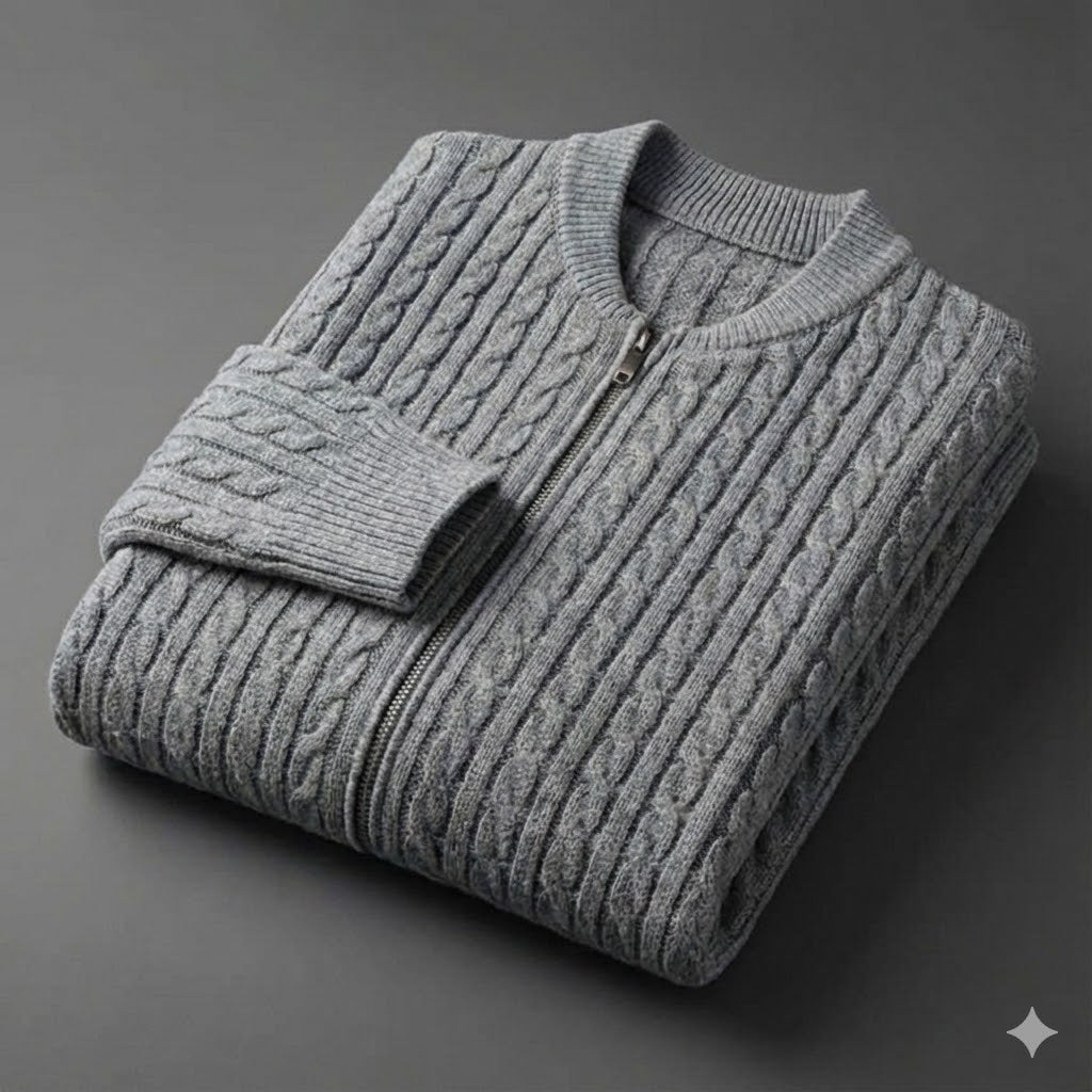 Guido - Men's Striped Knit Cardigan Sweater Jacket