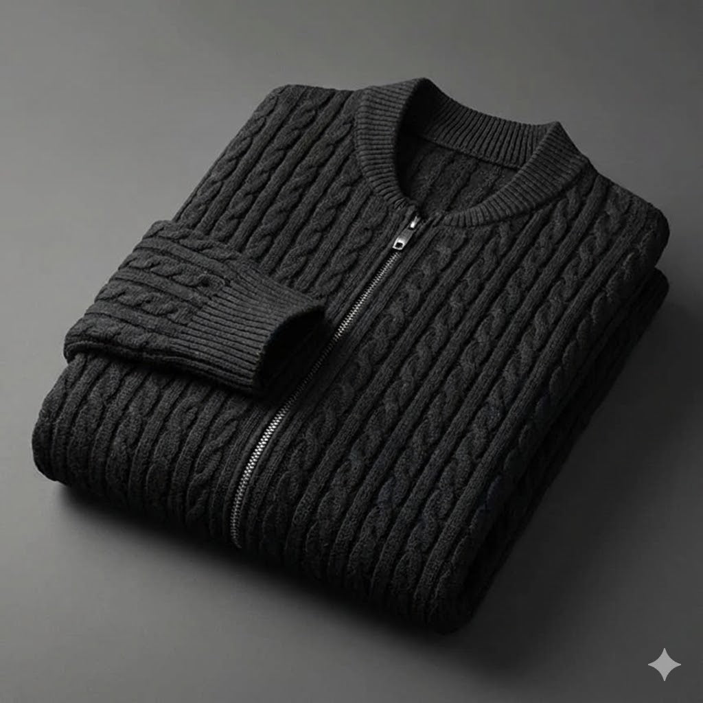 Guido - Men's Striped Knit Cardigan Sweater Jacket