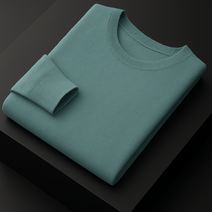 Leo - Men's Round Neck Pure Cashmere Sweater Caramel