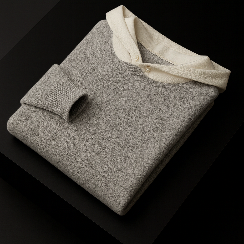 Piero - Merino Wool Men's Hoodie Camel