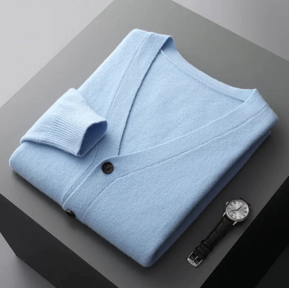 Alberico - Men's Casual V-Neck Wool Cardigan