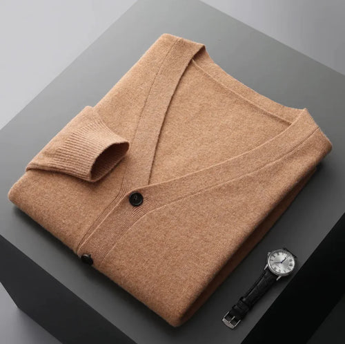 Alberico - Men's Casual V-Neck Wool Cardigan