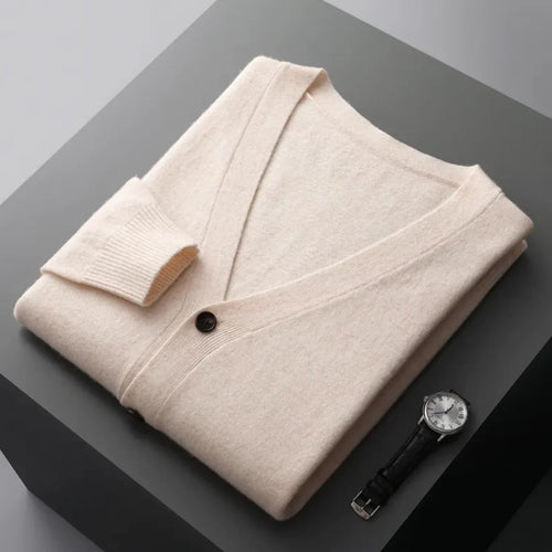 Alberico - Men's Casual V-Neck Wool Cardigan