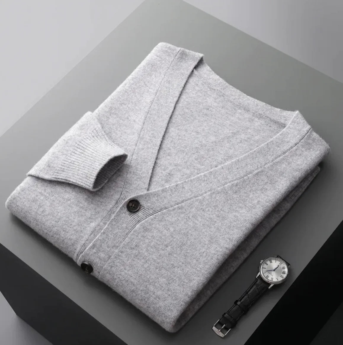 Alberico - Men's Casual V-Neck Wool Cardigan