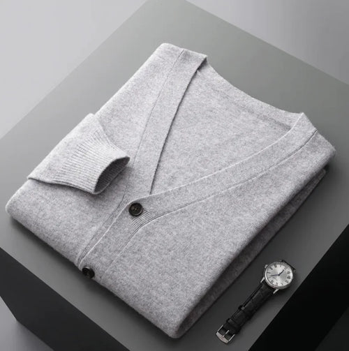 Alberico - Men's Casual V-Neck Wool Cardigan