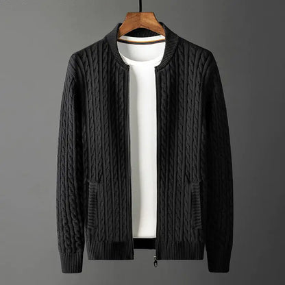 Guido - Men's Striped Knit Cardigan Sweater Jacket