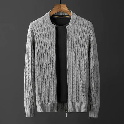 Guido - Men's Striped Knit Cardigan Sweater Jacket