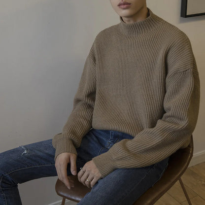 Fredo - Men's Half Turtleneck Knit Sweater